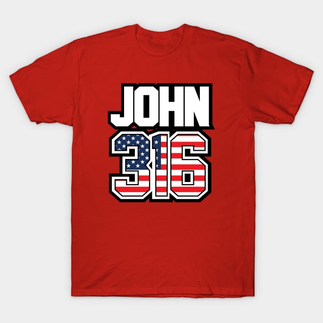JOHN 3:16 Bible Verse America T-Shirt by Obedience │Exalted Apparel